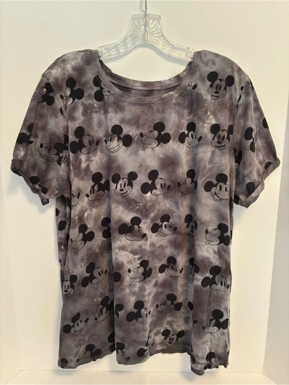 Torrid Disney Mickey Tie Dye Short Sleeve T-Shirt Gray Plus Size 0